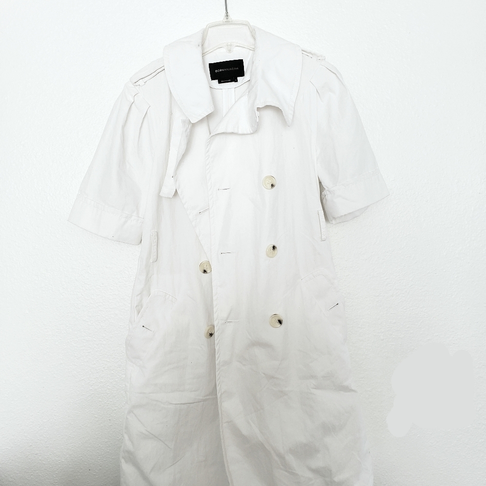 Bcbg knee length short sleeve cotton trench